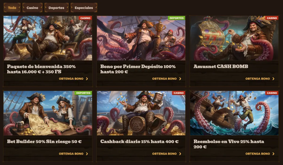 FatPirate Casino Promociones y Bonos Deportivos